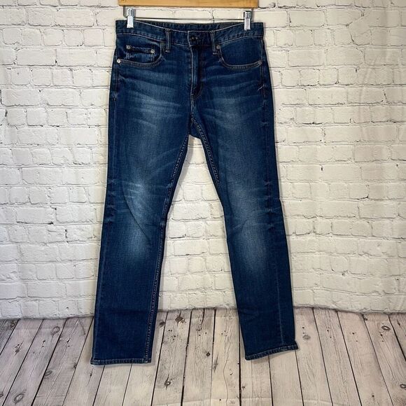 Bonobos Jeans Mens Slim Fit Jeans in Navy Yard Wash Denim W30 x L30 - Picture 1 of 11